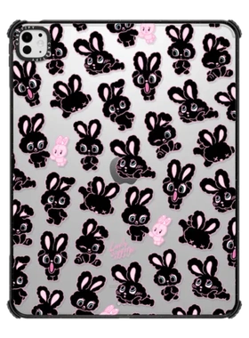 黑色大眼兔子casetify适用苹果iPad Pro11/13/12.9寸平板电脑保护套翻盖Air第3/4/5/6代mini可爱趣味M2/M4壳