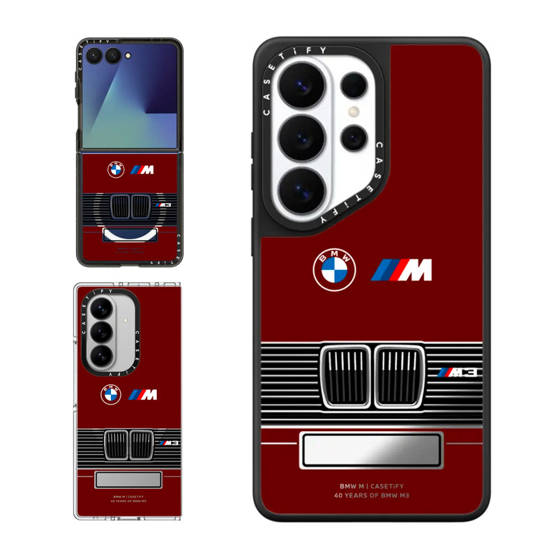 现货CASETiFY联名BMW宝马M3 E30车牌号酒红定制适用三星S24/S25 Ultra手机壳Z Flip 7/Z Fold 6/5奢华保护套