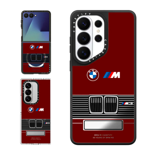 现货CASETiFY联名BMW宝马M3 E30车牌号酒红定制适用三星S24/S25 Ultra手机壳Z Flip 7/Z Fold 6/5奢华保护套