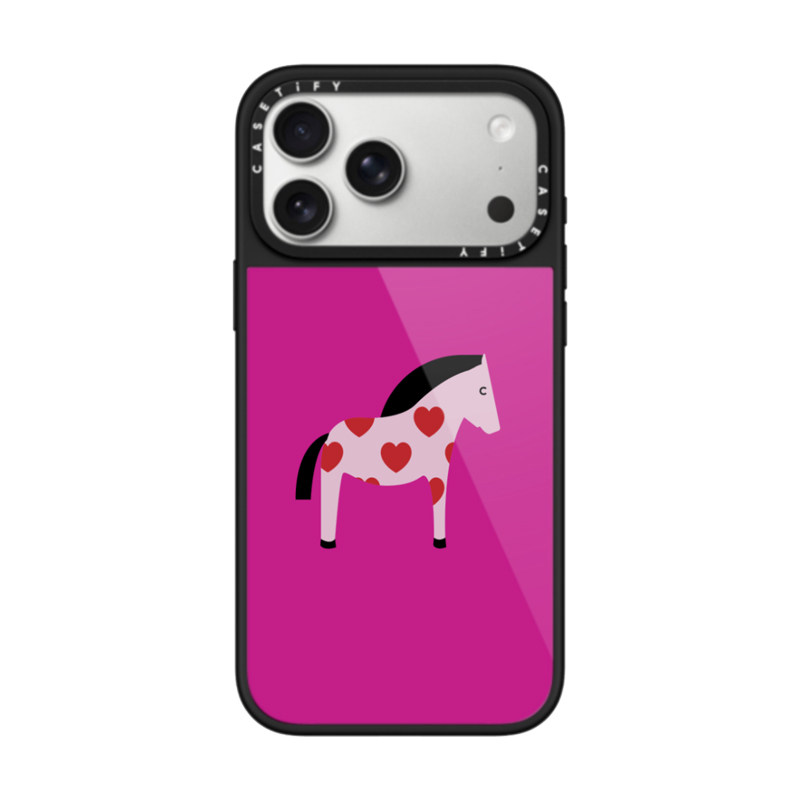 现货CASETiFY红心小马晶釉框适用于苹果iPhone17promax磁吸手机壳17pro釉光背板air时尚潮牌防刮花16pm保护套