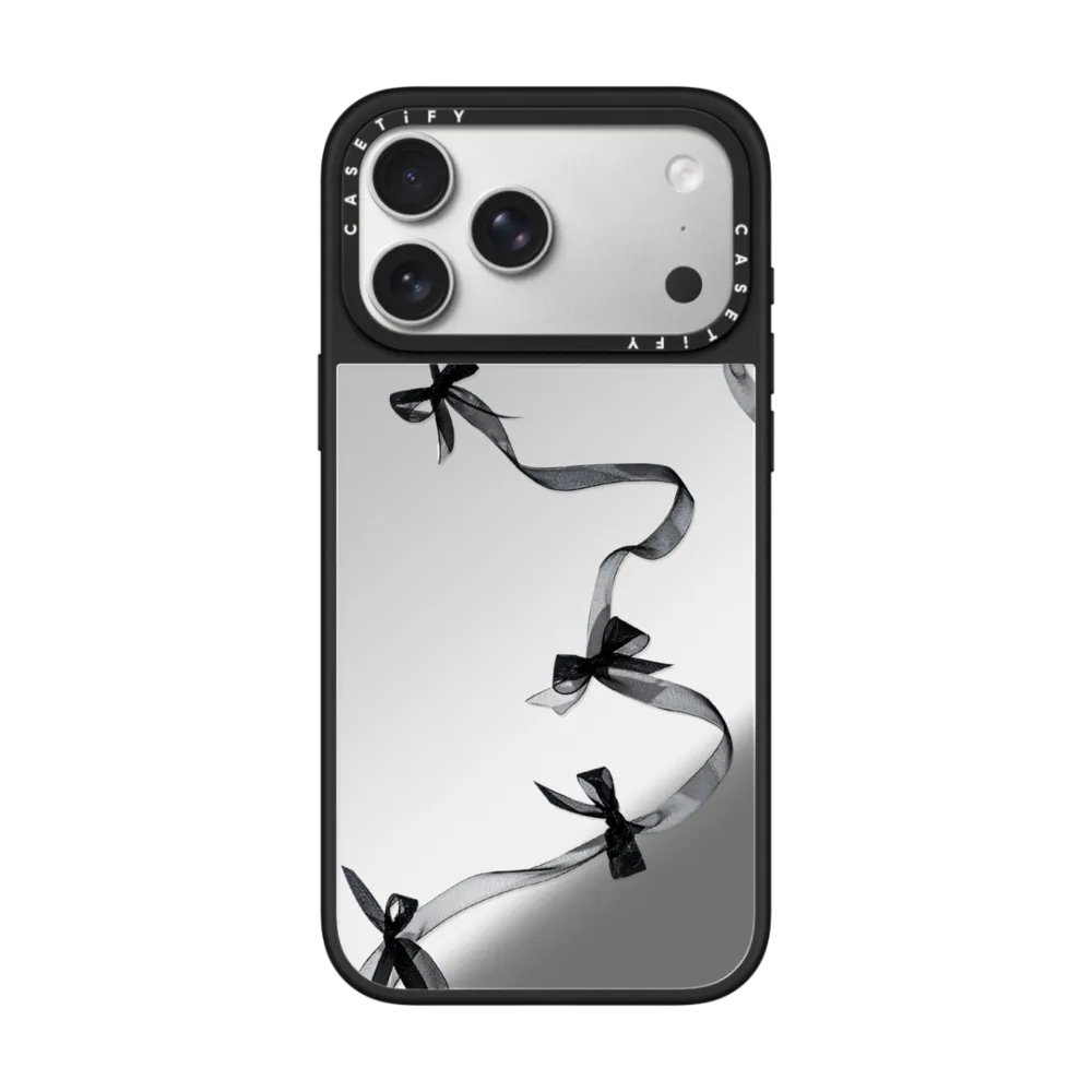 现货CASETiFY黑纱轻影黑色欧根纱丝带蝴蝶结适用苹果iPhone17 pro max手机壳16/15/14磁吸13甜酷透明保护套12