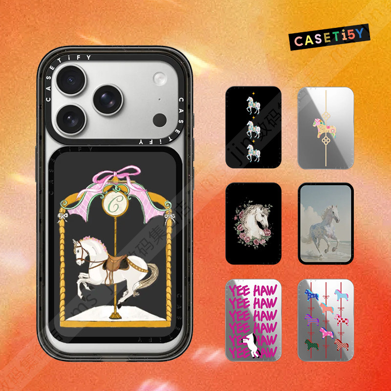 现货CASETiFY马年新春系列复古好运新年MagSafe磁吸卡包手机支架
