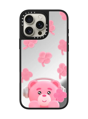 现货CASETiFY粉红色四叶草小熊适用苹果iPhone16 pro max磁吸手机壳15/14/13趣味12可爱软妹少女心保护套plus