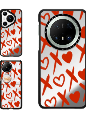 现货CASETiFY红色xoxo满印适用华为Pura 80 Pro手机壳Ultra/Pocket 2折叠Mate70Pro+时尚y2k千禧风防摔保护套