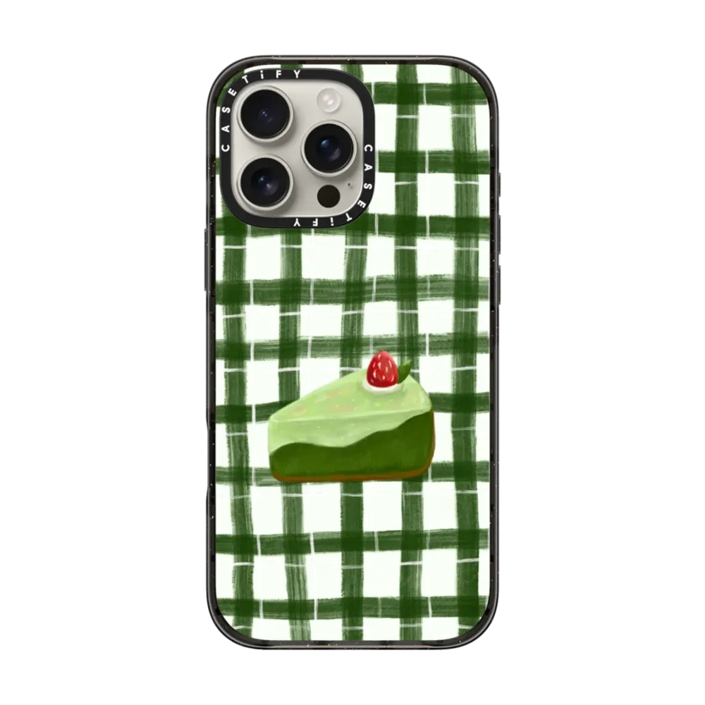 现货CASETiFY抹茶蛋糕清新绿色格子纹适用苹果iPhone17 pro max手机壳16/15/14磁吸13夏日超好看12保护套plus