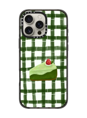 现货CASETiFY抹茶蛋糕清新绿色格子纹适用苹果iPhone17 pro max手机壳16/15/14磁吸13夏日超好看12保护套plus