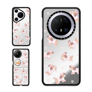 现货CASETiFY森林早报小小腊肠狗适用华为P70 Pro手机壳Ultra/Pocket 2折叠Mate60/70Pro+甜美蝴蝶结少女心套