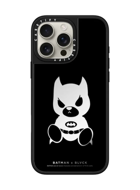 现货CASETiFY联名BLVCK蝙蝠侠泰迪-黑底适用苹果iPhone16 pro max磁吸手机壳15/14/13限量款个性黑色保护套12
