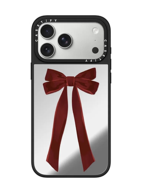 现货CASETiFY深红色丝带蝴蝶结适用苹果iPhone17 Pro Max磁吸手机壳16/15/14时尚潮牌13圣诞节日氛围保护套12