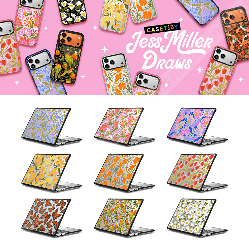 CASETiFY艺术家Jess Miller Draws丛林花卉适用于苹果MacBook Pro 13/14/15/16寸电脑笔记本保护壳Air套M1-M4