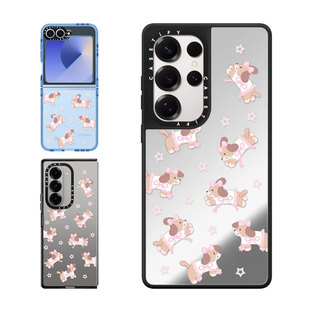 现货CASETiFY森林早报小小腊肠狗适用三星S24/S25 Ultra手机壳Z Flip 6/Z Fold 5蝴蝶结少女心透明保护套s23