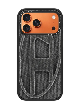 现货CASETiFY联名DIESEL黑色丹宁牛仔Oval D适用苹果iPhone17 pro max磁吸手机壳16/15/14时尚街头限量保护套
