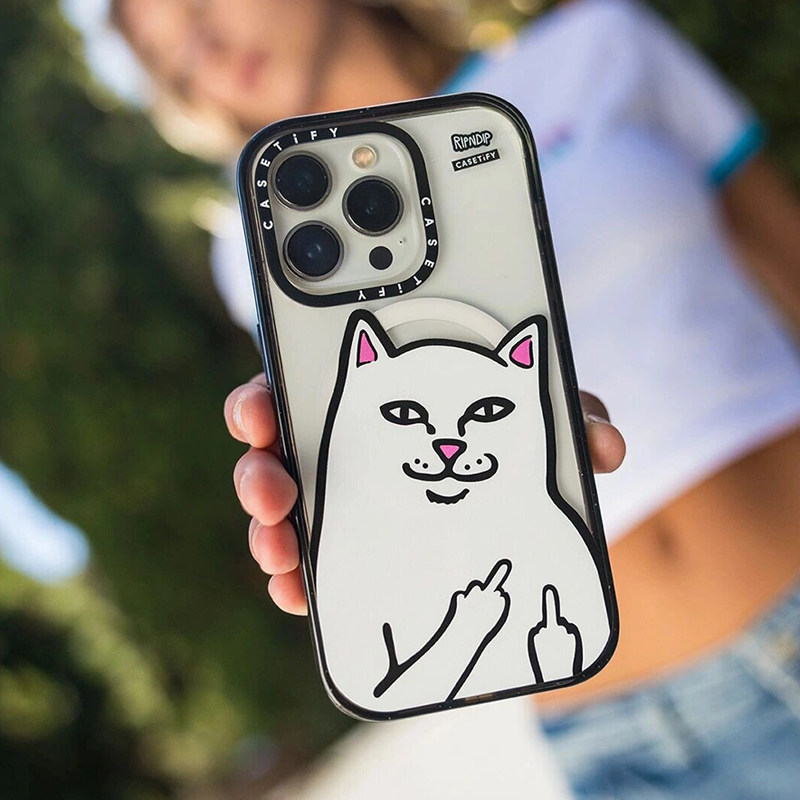 现货RIPNDIP中指猫联名CASETiFY适用苹果iPhone15 pro max磁吸手机壳14/13个性12潮牌叛逆轻奢限量防摔保护套