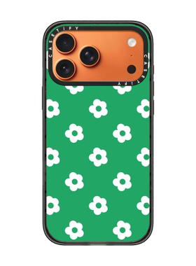 现货CASETiFY绿底白色小雏菊适用苹果iPhone17 pro max手机壳16/15/14/13磁吸12时尚小众高级感防摔保护套air