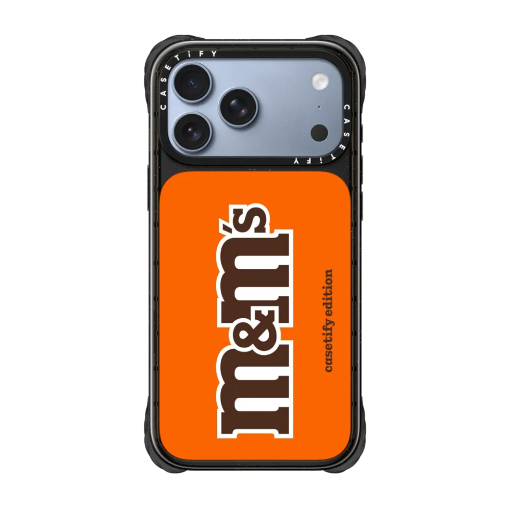 现货CASETiFY联名M&M'S糖果系M豆经典标志橙色适用苹果iPhone18 pro max磁吸手机壳17/16/15趣味限量保护套14