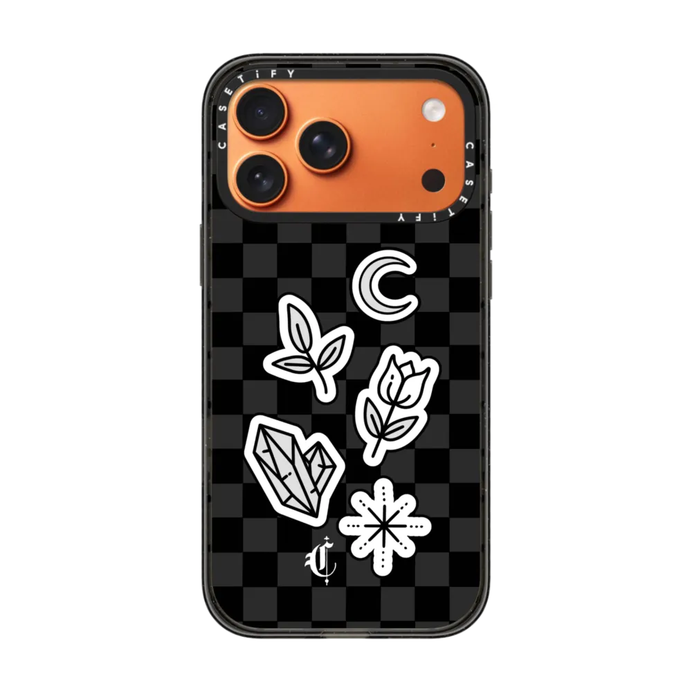 现货CASETiFY黑白魔法适用苹果iPhone17 Pro Max手机壳16/15/14磁吸13个性创意潮流黑灰格纹全包防摔保护套12