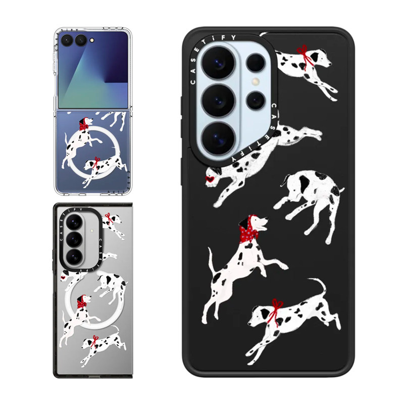 现货CASETiFY宠物系列斑点狗外出记适用三星S25/S26 Ultra手机壳Z Flip7/Z Fold 6/5小众趣味可爱保护套s24+