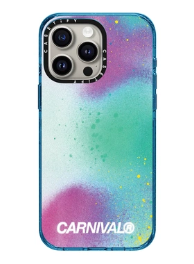 现货CASETiFY联名Carnival绿色喷画适用苹果iPhone15 pro max磁吸手机壳14泰国街头时尚潮牌限量款高端保护套