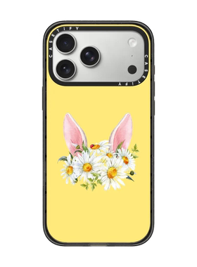 现货CASETiFY花卉兔子黄色底适用苹果iPhone16 pro max手机壳15/14/13磁吸12时尚小众简约高端防摔保护套plus