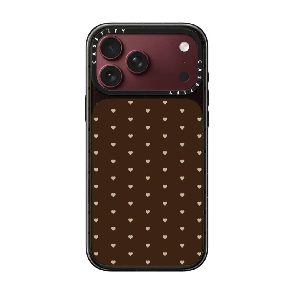 现货CASETiFY巧克力色爱心波点适用苹果iPhone18 Pro Max手机壳17/16/15磁吸14时尚潮牌ins风超火13保护套12