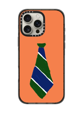 现货CASETiFY橙色底领带适用苹果iPhone17 pro max手机壳16/15/14磁吸13创意12小众高级感air防摔保护套plus