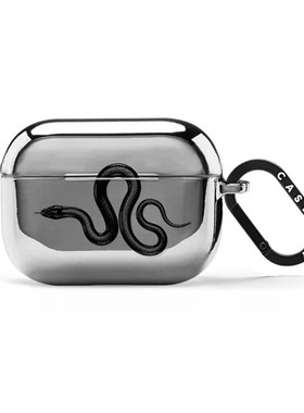 CASETiFY黑色大王蛇适用苹果Airpods pro 2代无线蓝牙耳机保护套Airpods 3/4代个性潮牌创意ins全包防丢软壳