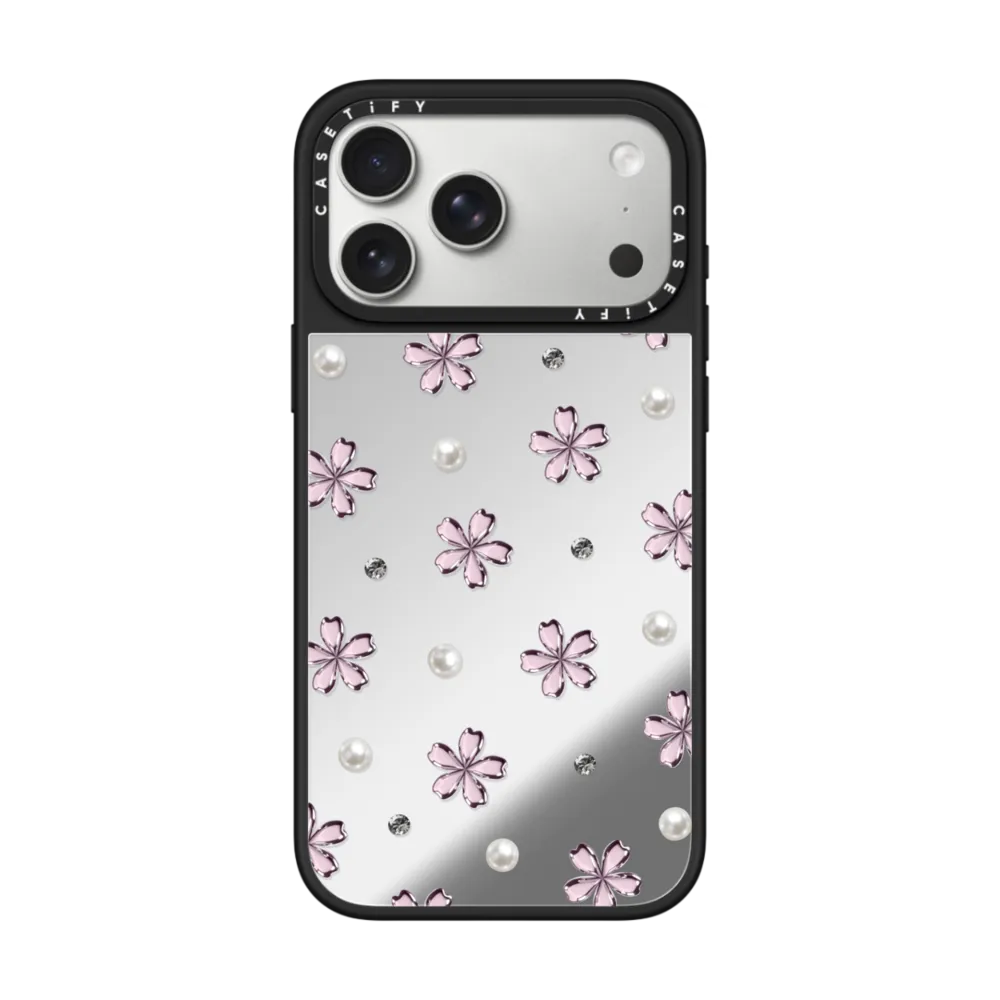 CASETiFY粉色金属樱花浪漫手机壳
