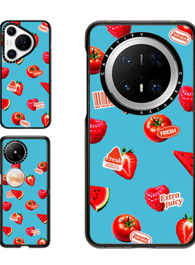 现货CASETiFY促销红色浆果适用于华为P70 Pro手机壳Ultra/Pocket 2折叠Mate60/70Pro+个性创意全包防摔保护套
