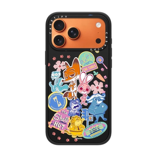 max磁吸手机壳16 14卡通限量保护套13 pro 现货CASETiFY联名迪士尼疯狂动物城2贴纸满印适用苹果iPhone17