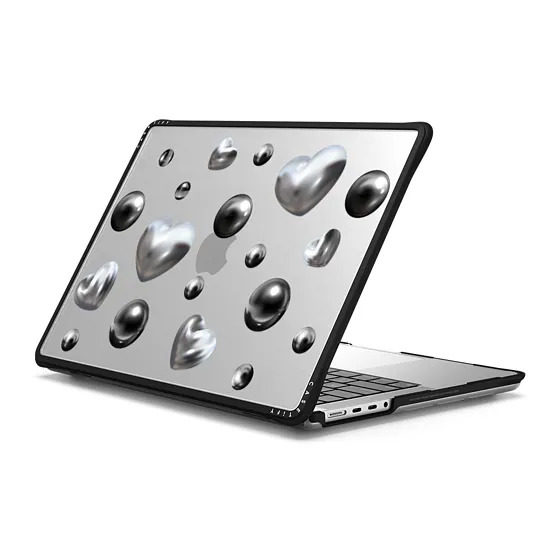 CASETiFY金属爱心适用苹果MacBook Pro13/14/16寸电脑笔记本保护壳M3/M4套Air时尚潮牌高端艺术全包防摔套ins