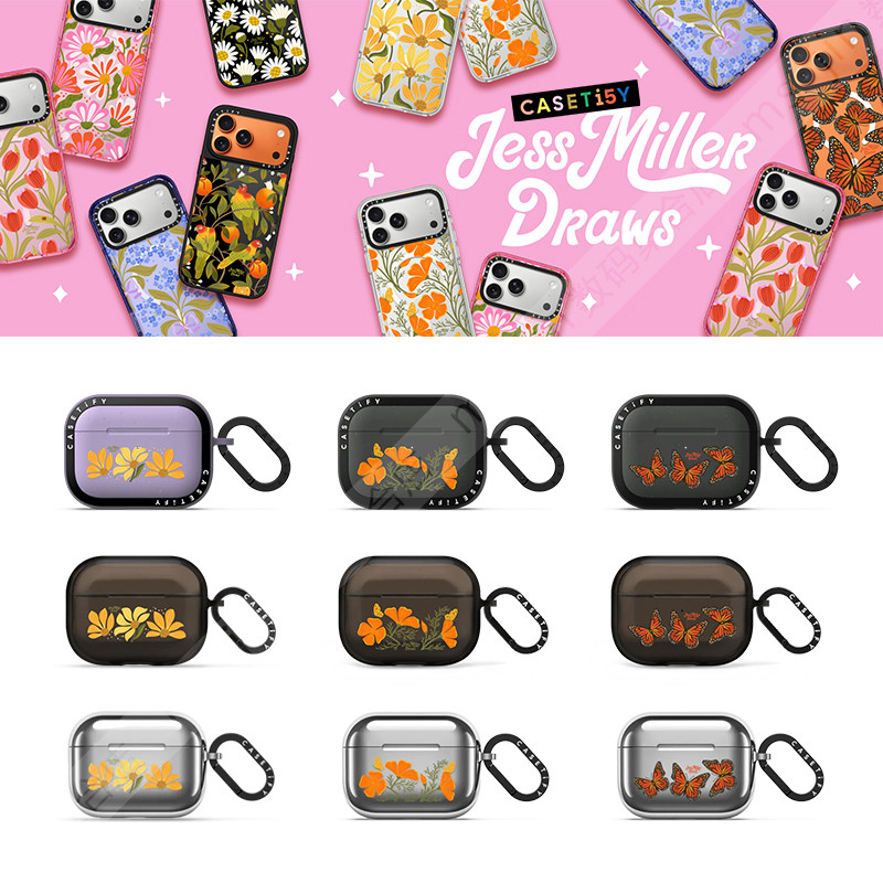 CASETiFY艺术家联名Jess Miller Draws植物丛林适用苹果Airpods pro 2/3代无线蓝牙耳机保护套Airpods 4代壳