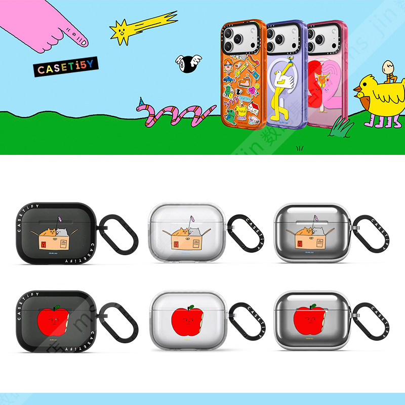 CASETiFY艺术家联名Celine Ka Wing Lau卡通插画适用苹果Airpods pro 2/3代无线蓝牙耳机保护套Airpods 4代壳