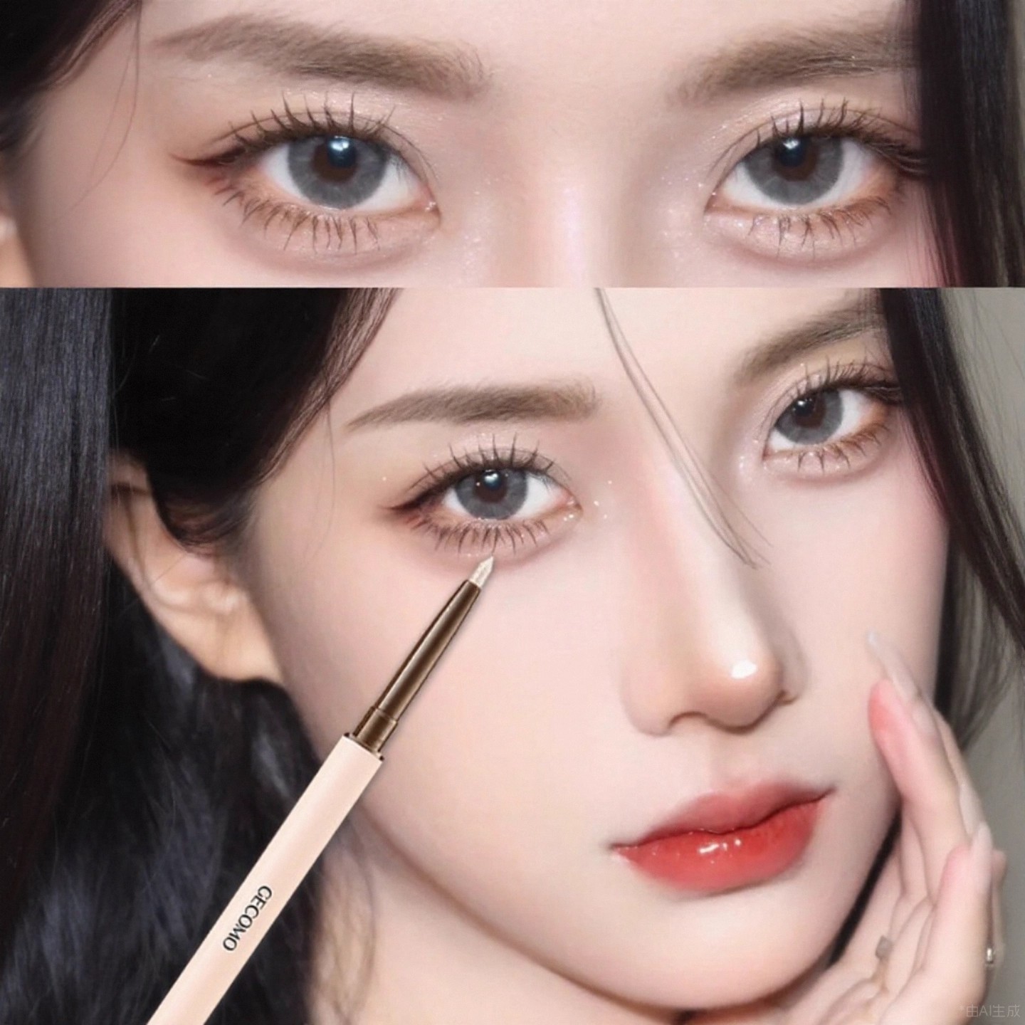 一支搞定妈生卧蚕！双头卧蚕笔！两用粉色哑光珠光阴影勾勒卧蝉笔