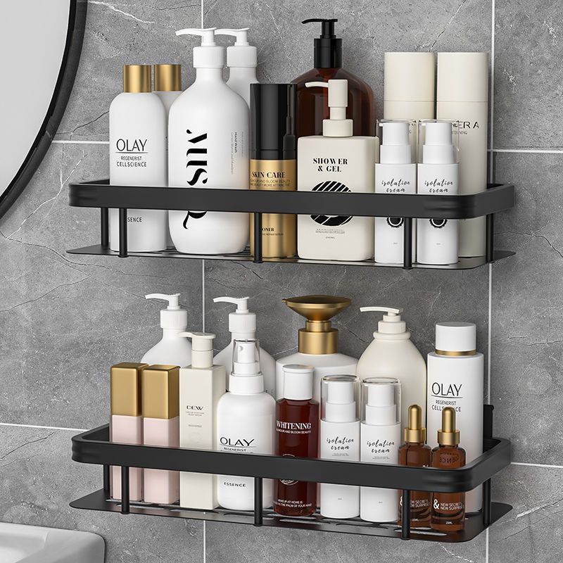 免打孔卫生间置物架浴室架子厕所洗手间洗漱台用品壁挂墙上收纳架