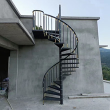 室外旋转楼梯中柱户外消防铁艺整体家用室内阳台防滑板定制热镀锌