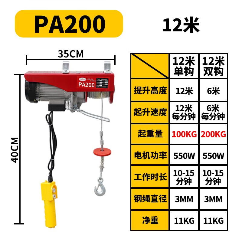 微型电动葫芦吊机220v装修小型起重装修卷扬升降起重机提升机1吨-封面