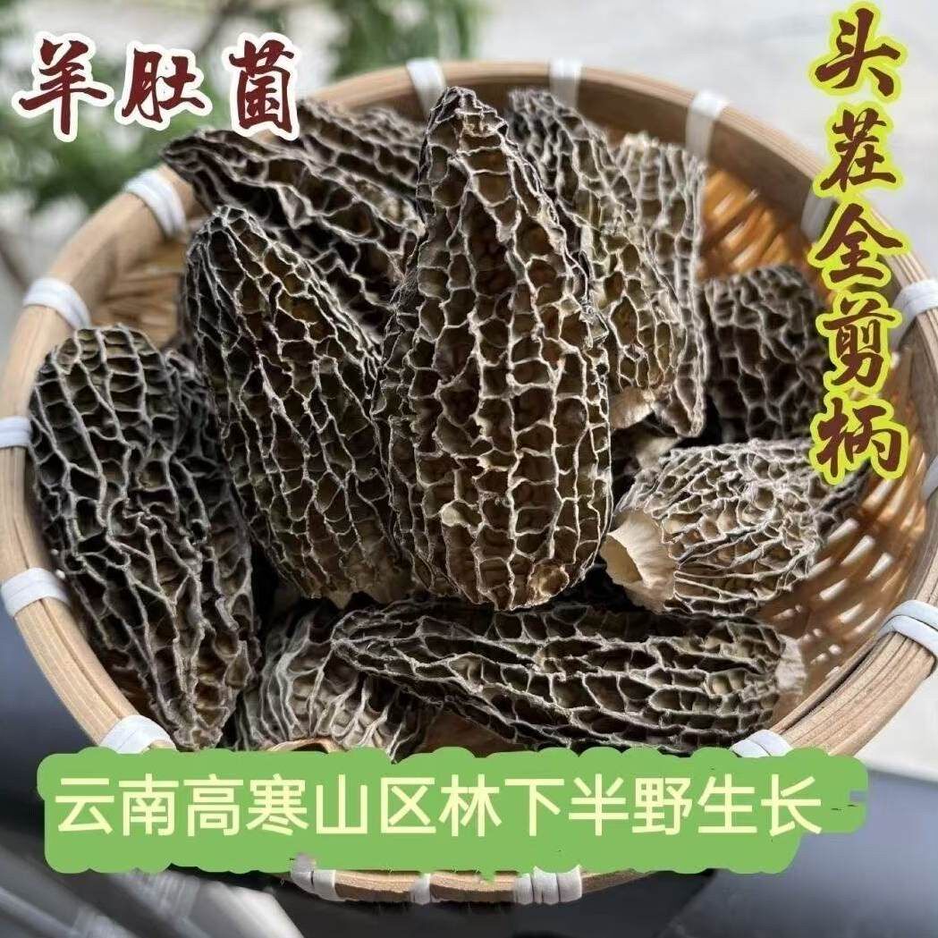 菌裕头茬羊肚菌干货非特级野生500g菌菇煲汤食材旗舰店新货菌子