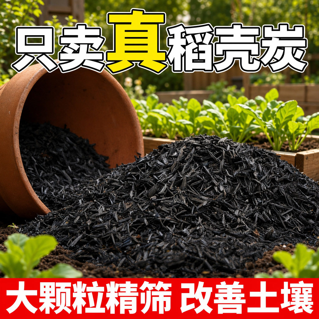 草木灰天然稻壳炭种菜用的草木灰