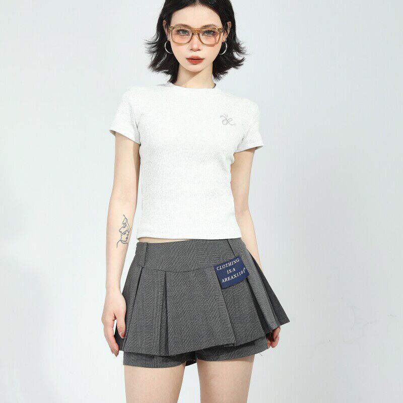 AREAX1101 通勤法式中腰覆古短裙半身裙女显瘦显腿长a字裙裤