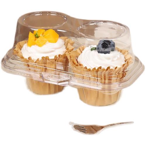 纸杯蛋糕包装盒蛋挞盘挞透明加厚吸塑盒单/两粒装2个马芬杯盒子