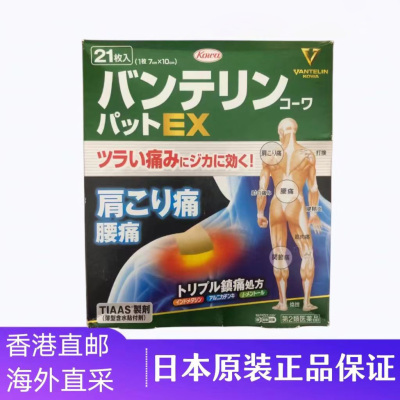 日本Kowa兴和止痛贴腰痛关节痛膏药肩颈制药肌肉酸痛EX21枚正品