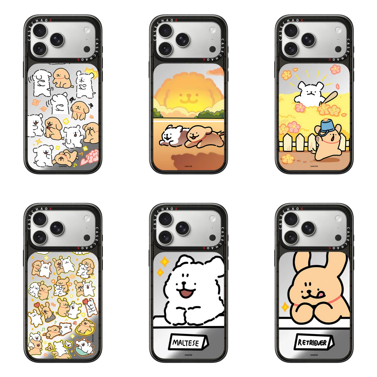 潮K带码高版电容Maltese线条小狗适用iPhone18ProMax/17苹果手机壳全包晶釉小金毛18好梦小狗潮牌防摔保护套