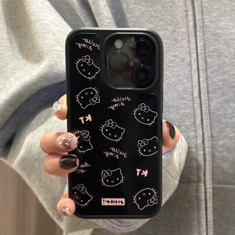 简约卡通线条kt猫咪适用苹果手机