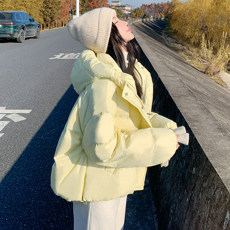 奶黄色短款羽绒服女2025新款女款