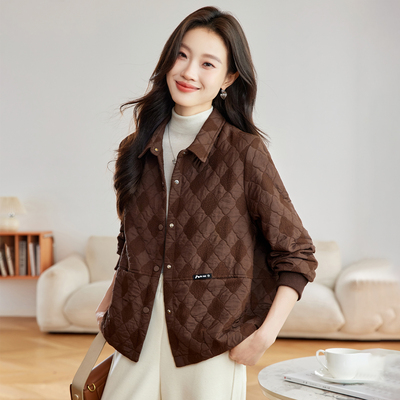 初冬巨好看外套翻领宽松夹棉上衣