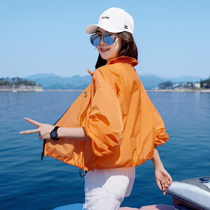 夏季薄款防晒衣女2025新款小个子立领开衫刺绣薄外套女款防晒服夏