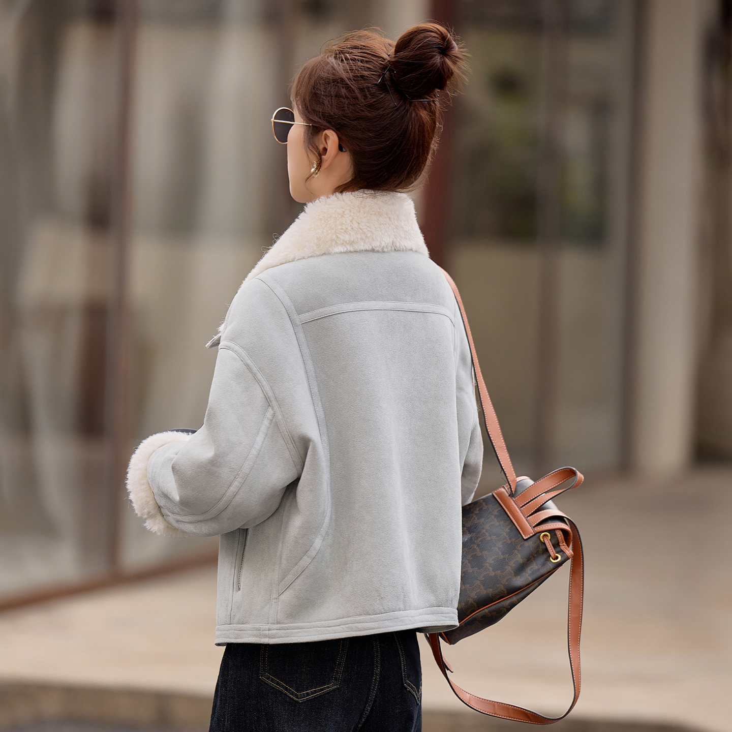 皮毛一体复古时髦个性保暖厚外套