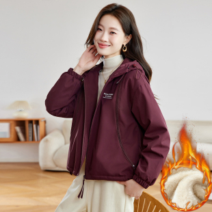 加绒加厚秋冬外套女2025新款 超好看保暖派克服 气质小个子宽松爆款
