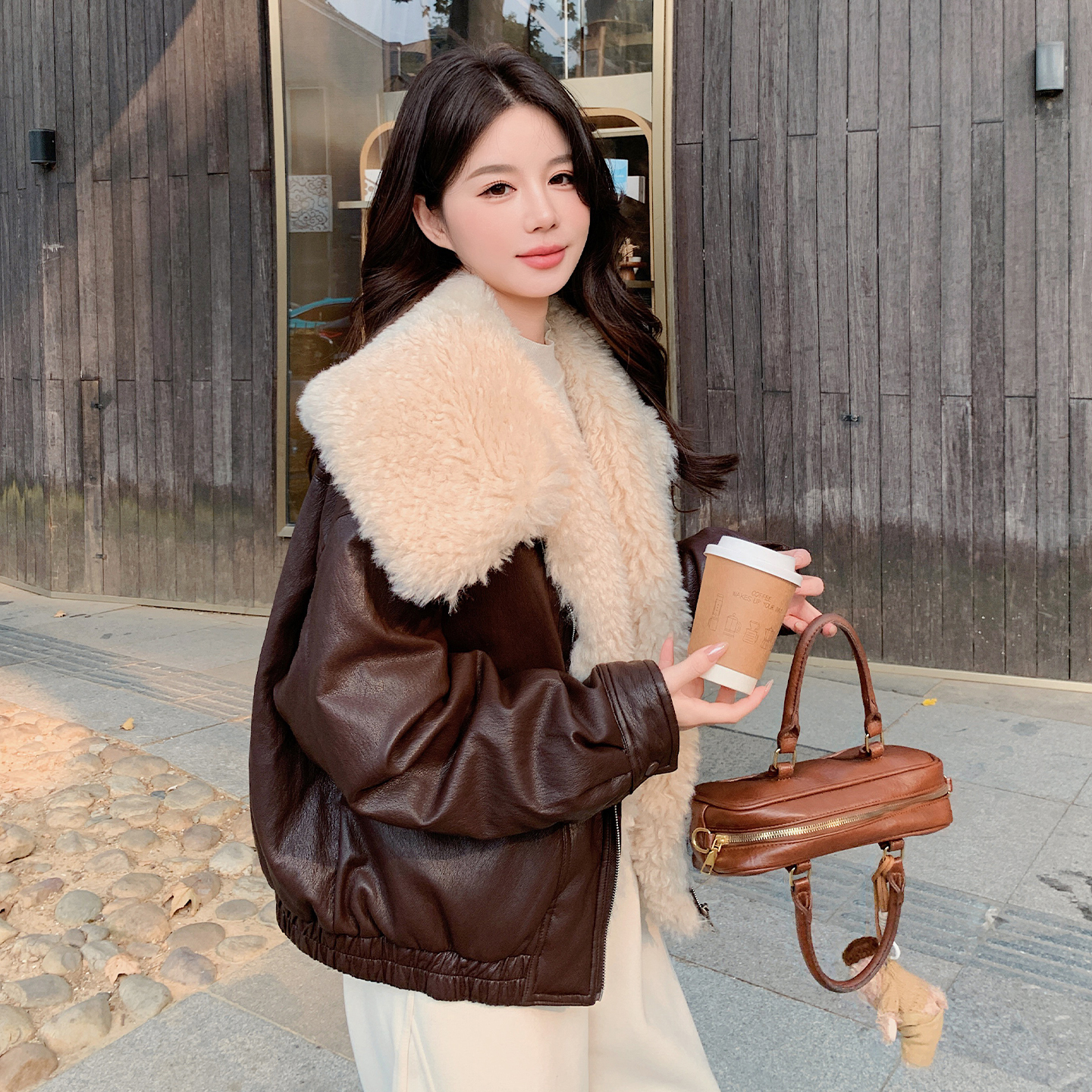 短款pu皮衣羽绒服女冬季女款外套