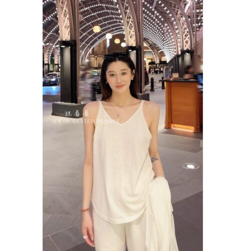祝喜喜【双面穿】夏季时尚美背短款百搭打底吊带显瘦女背心打底